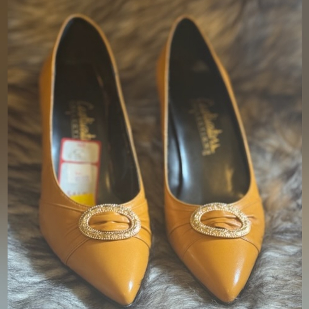 Women's Yellow Leather Heels